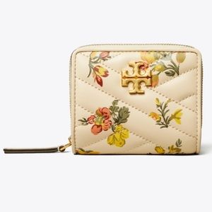 Natural Flower Printed Bi-Fold Wallet; Tory Burch